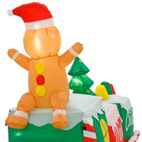 Mr Crimbo 10ft Inflatable Gingerbread Man Train LED Decoration