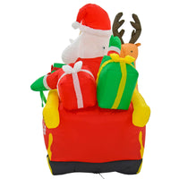 Mr Crimbo 6ft LED Inflatable Santa Sleigh 2 Reindeer Decoration