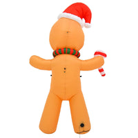 Mr Crimbo 8ft Inflatable Gingerbread Man Candy Cane LED Decoration