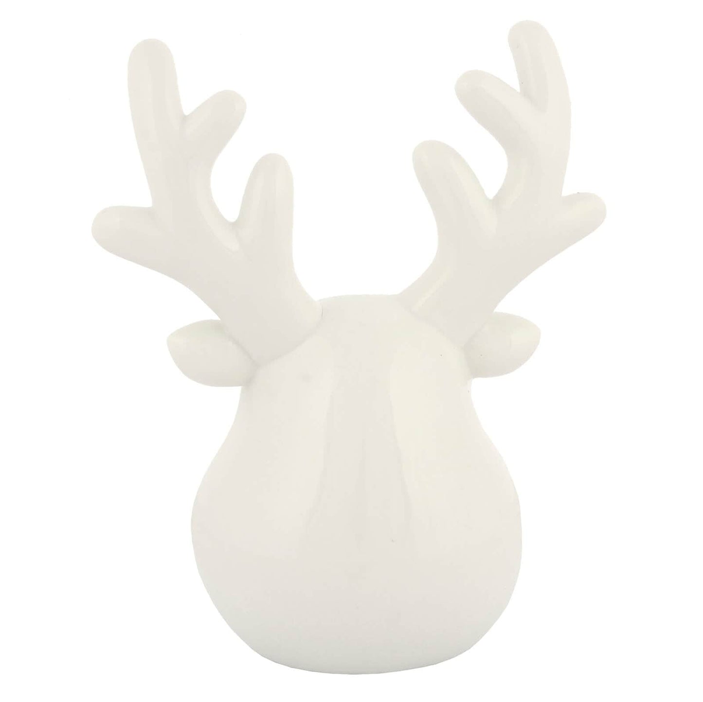 Mr Crimbo Reindeer Head Christmas Ornament White Silver 20cm