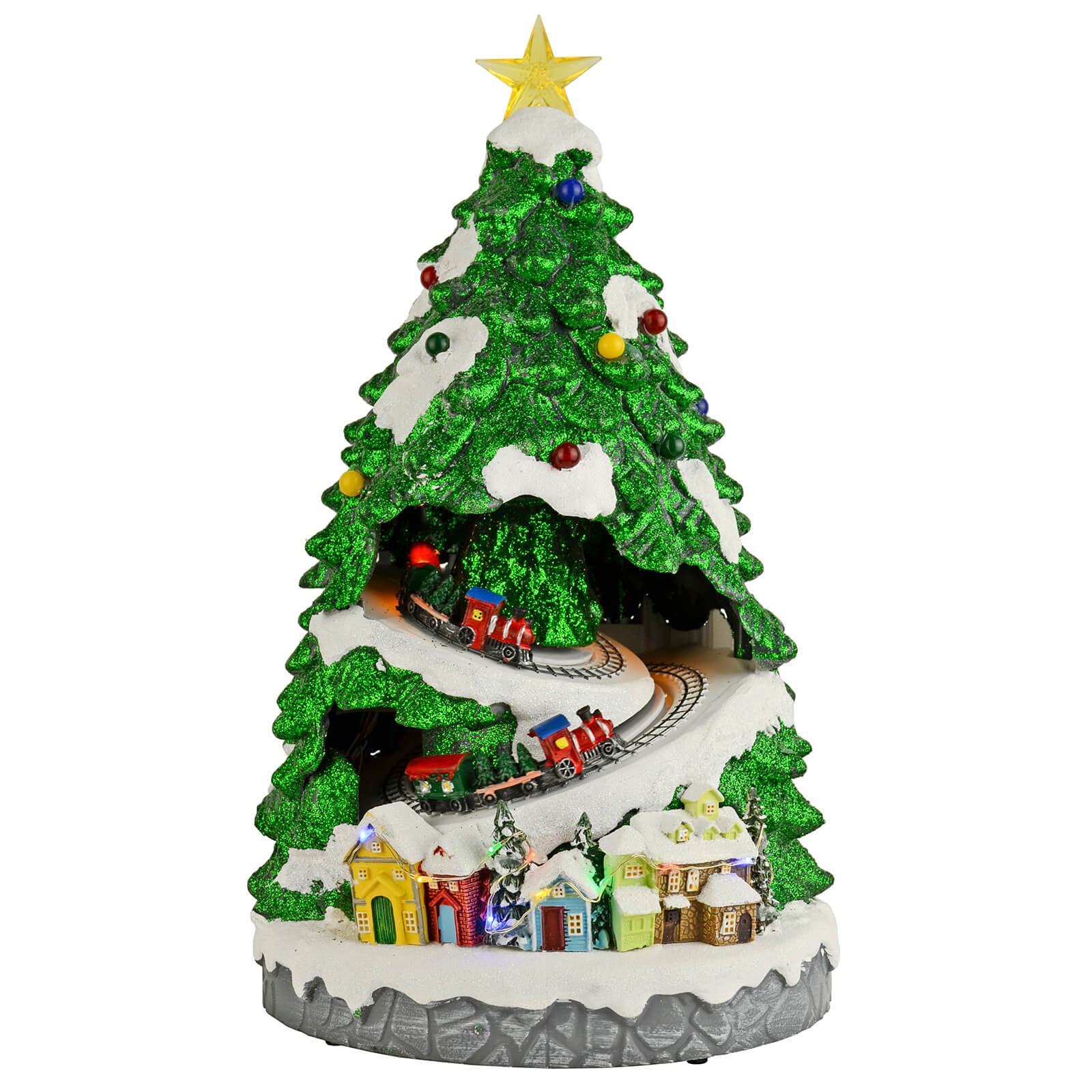 Buy Christmas Tree LED Moving Musical Snow Scene 39cm | Mr Crimbo ...