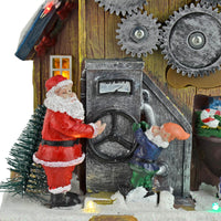 Mr Crimbo Christmas Toy Factory LED Moving Musical Snow Scene 29cm
