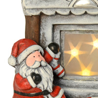Mr Crimbo Santa At Fireplace LED Flashing Christmas Ornament 30cm