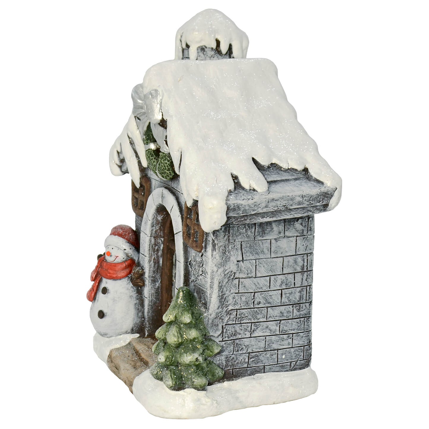 Mr Crimbo Snowman At House LED Flashing Christmas Ornament 39cm