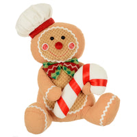 Gingerbread man 33cm figure with candy cane