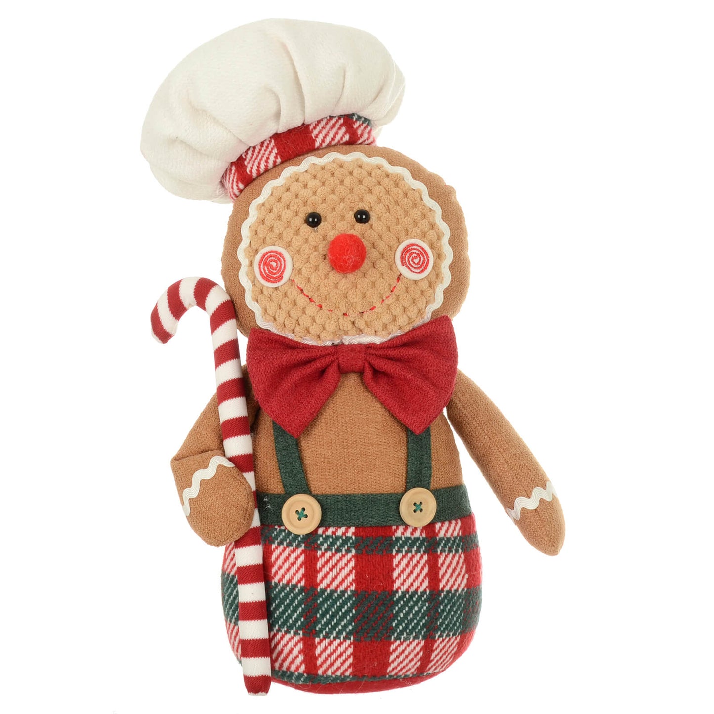 Gingerbread man 34cm figure with candy cane