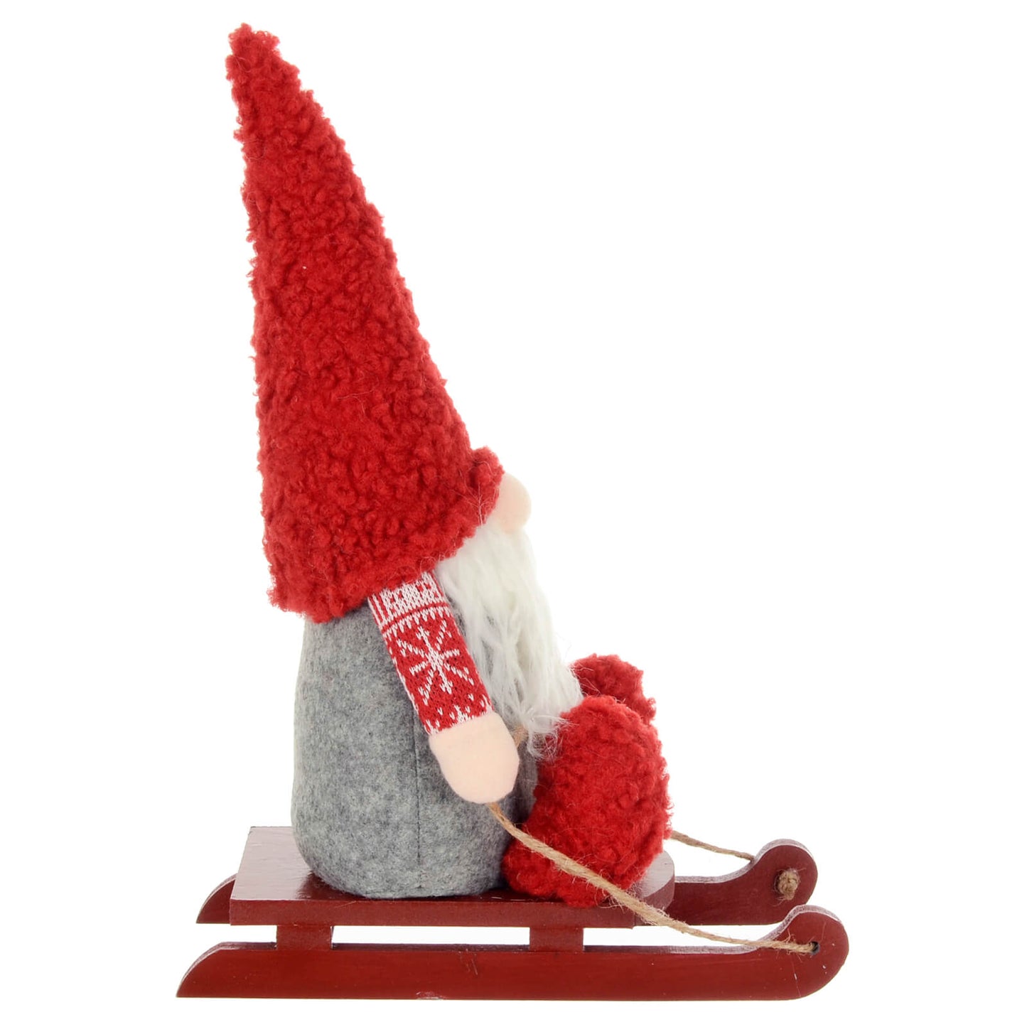 Mr Crimbo Christmas Gonk On Wooden Sledge Decoration Gnome 36cm