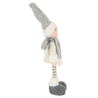 Mr Crimbo Christmas Fairy Standing Figure Grey White Silver 41cm