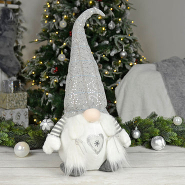 Mr Crimbo Large Christmas Gonk Figure Grey White Decoration 64cm