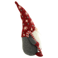 Mr Crimbo Christmas Gonk With Candy Cane Decoration Red Grey 39cm