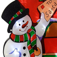 Mr Crimbo Snowman Postbox LED Window Silhouette Battery 46cm