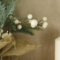 Mr Crimbo Mini 50cm Light Up Christmas Tree Pine Snow Berries - MrCrimbo.co.uk -XS7610 - -