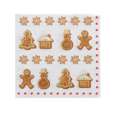 single gingerbread theme napkin with gingerbread pattern 