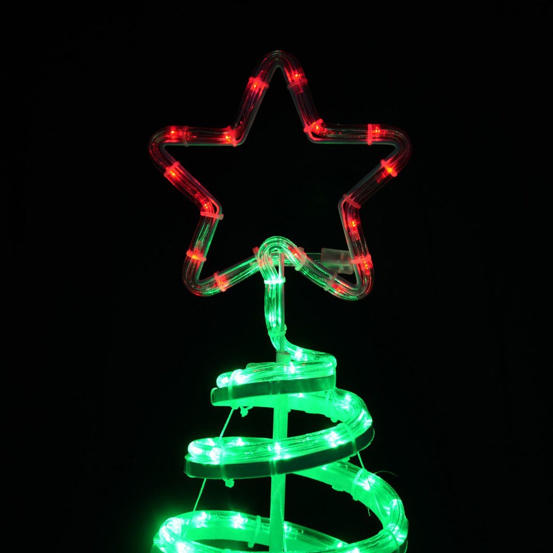 Mr Crimbo Multi-Action Spiral Tree Rope Light Indoor / Outdoor Decoration - MrCrimbo.co.uk -XS1694 - Green -christmas garden lights