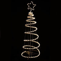 Mr Crimbo Multi-Action Spiral Tree Rope Light Indoor / Outdoor Decoration - MrCrimbo.co.uk -XS2916 - Warm White -christmas garden lights
