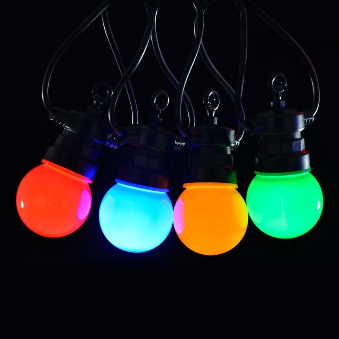 Mr Crimbo 20 Connectable Outdoor LED Festoon String Lights - MrCrimbo.co.uk -XS4404 - Multicolour -bulb lights